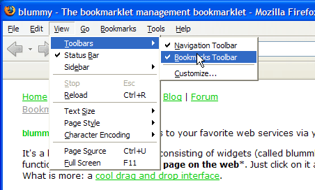 make bookmarks toolbar invisible